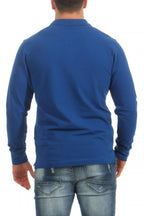 hochwertiges Poloshirt fuer Maenner Basic einfarbig in Blau