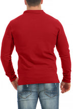 preiswerter 3er Pack Poloshirts langarm fuer Maenner in Bordeaux