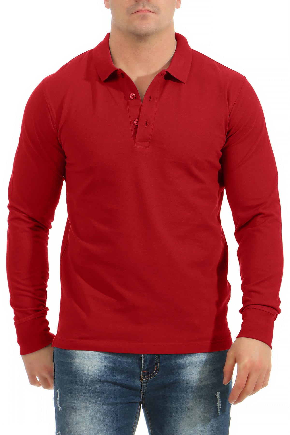 Maenner Poloshirt fuenfer Pack Basic einfarbig Farbmix Schwarz/Gruen/Grau meliert/Weiss/Bordeaux