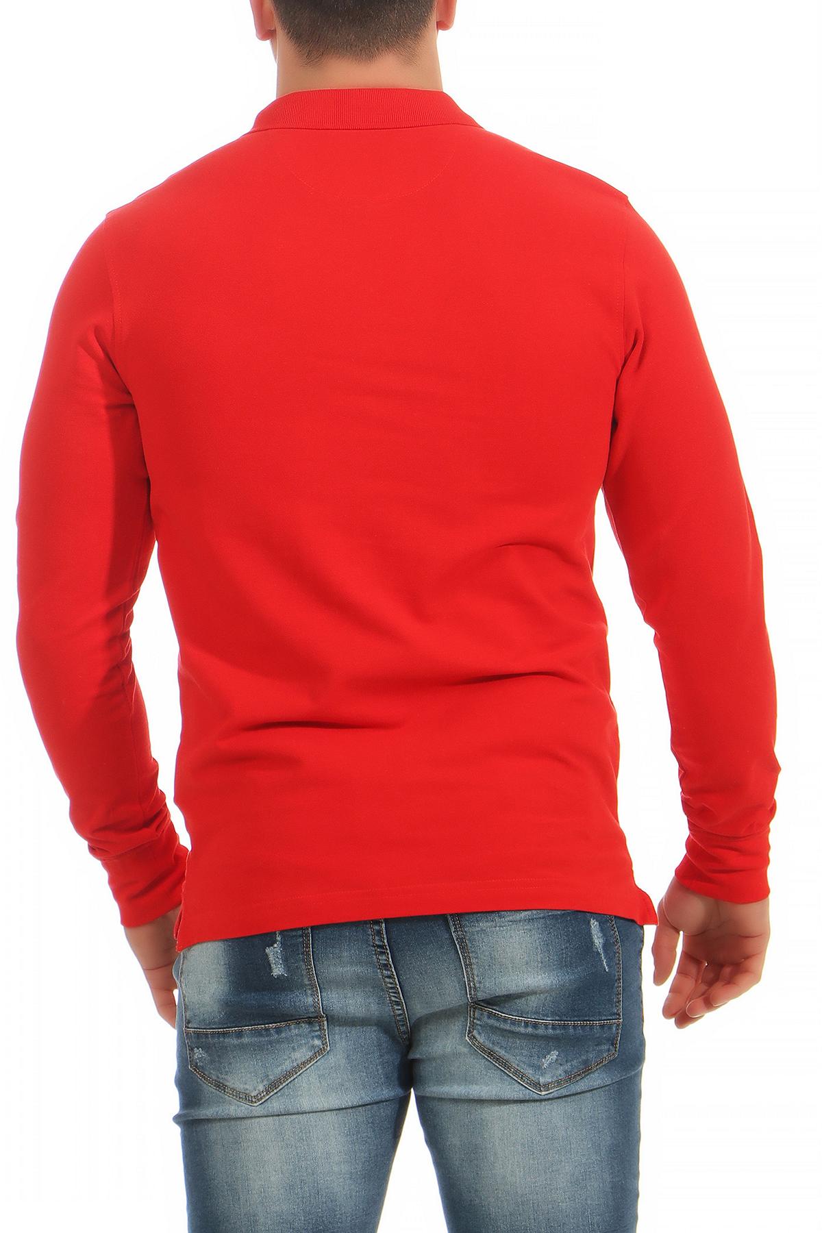 hochwertiges Poloshirt fuer Maenner Basic einfarbig in Rot