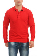 Maenner Polohemd fuenfer Pack Basic einfarbig in Rot