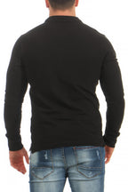 preiswerter 3er Pack Poloshirts langarm fuer Maenner in Schwarz