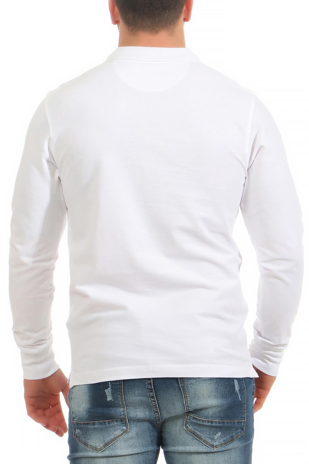 hochwertiges Poloshirt fuer Maenner Basic einfarbig in Weiss