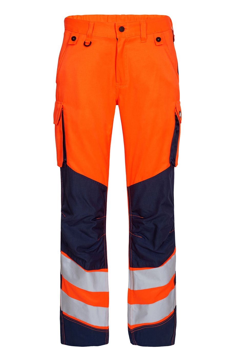 Herren Arbeitshose Warnschutz mit Reflexstreifen in Orange-Dunkelblau