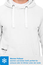 Kapuzensweatshirt mit breiten Bändeln in Weiß