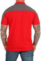 Herren Poloshirt Rot Anthrazit