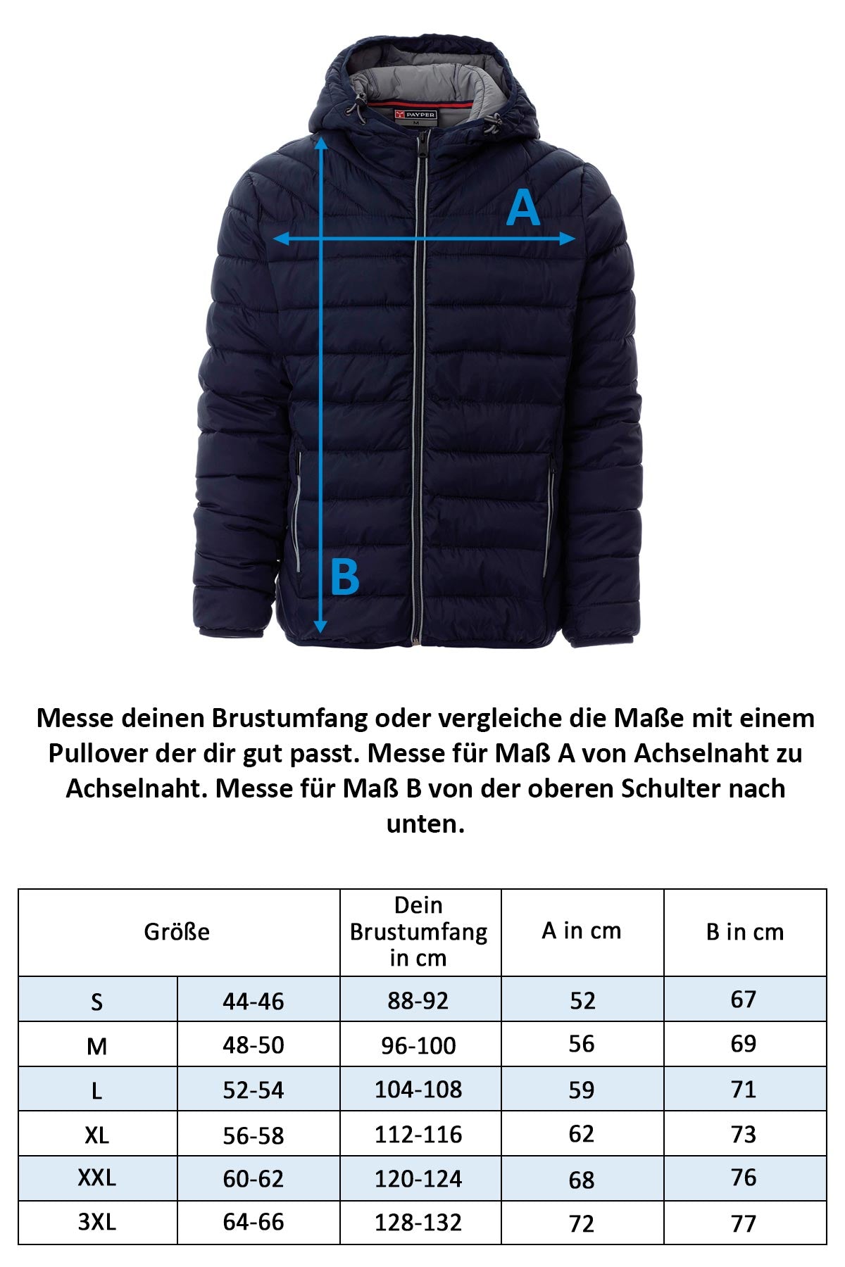 Herren Steppjacke mit Kapuze Freetime
