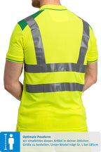 Warnschutzshirt mit Polokragen in Gelb / Gruen