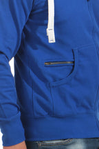 Sweatjacke Herren mit Seitentasche mit zusätzlichem Reißverschlussfach in Blau