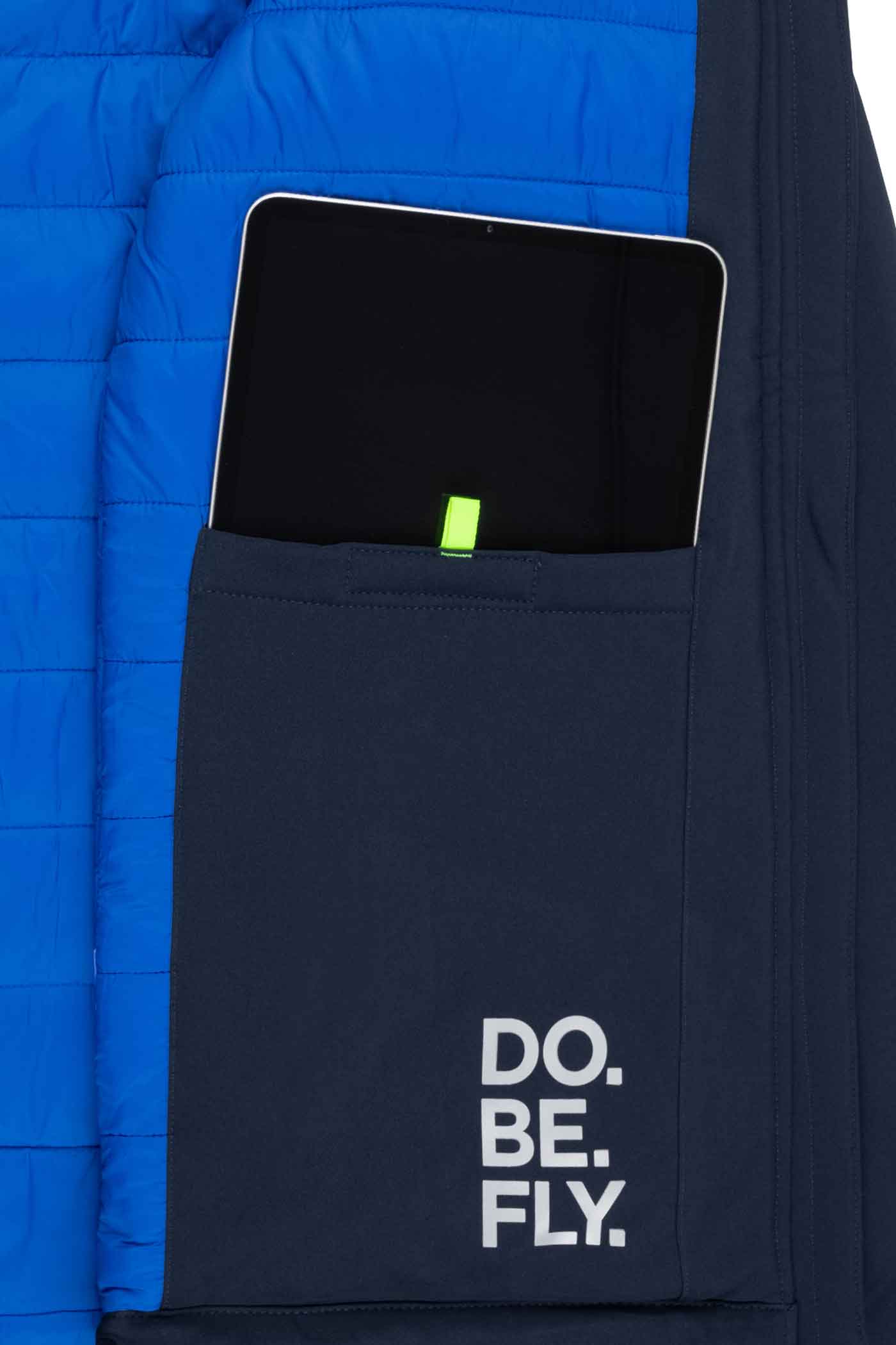 Herren Winterjacke Tabletfach innen in Dunkelblau