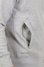 robuste Sweatjacke mit Seitentaschen in Grau meliert