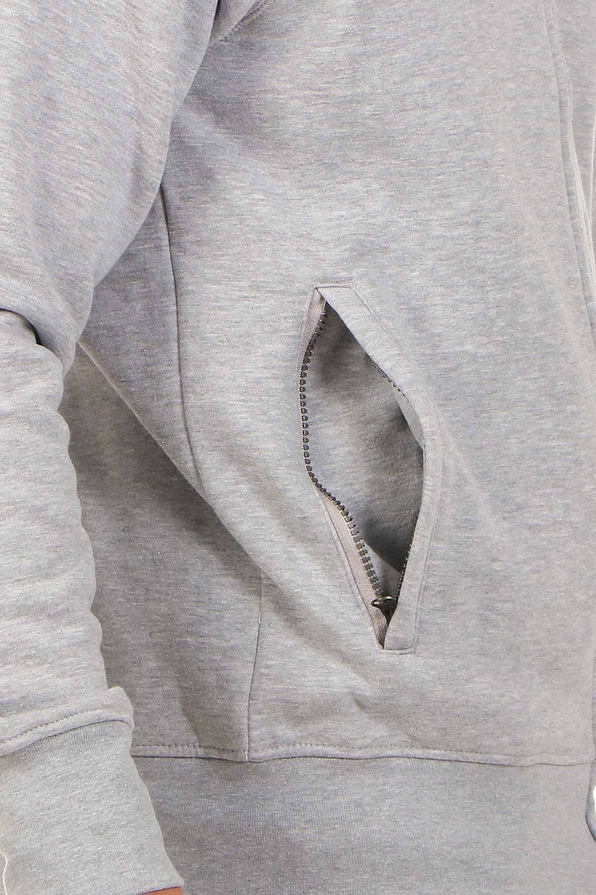 robuste Sweatjacke mit Seitentaschen in Grau meliert