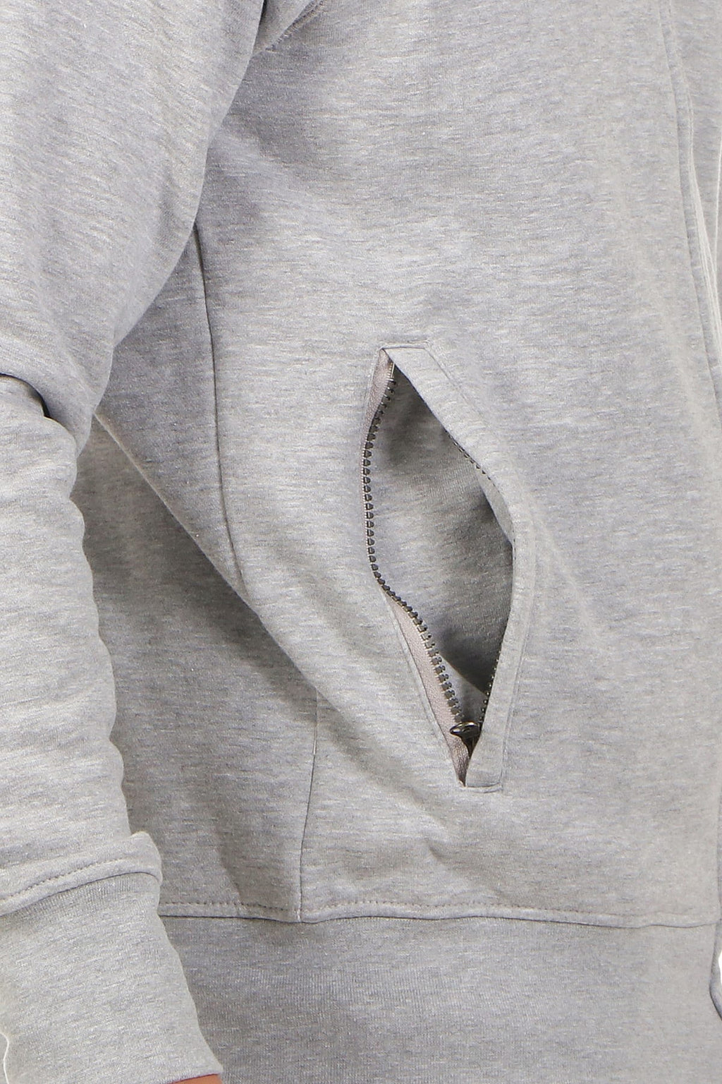 robuste Sweatjacke mit Seitentaschen in Grau meliert