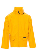 Herren Regenjacke mit Kapuze und Eingriffstaschen in Gelb