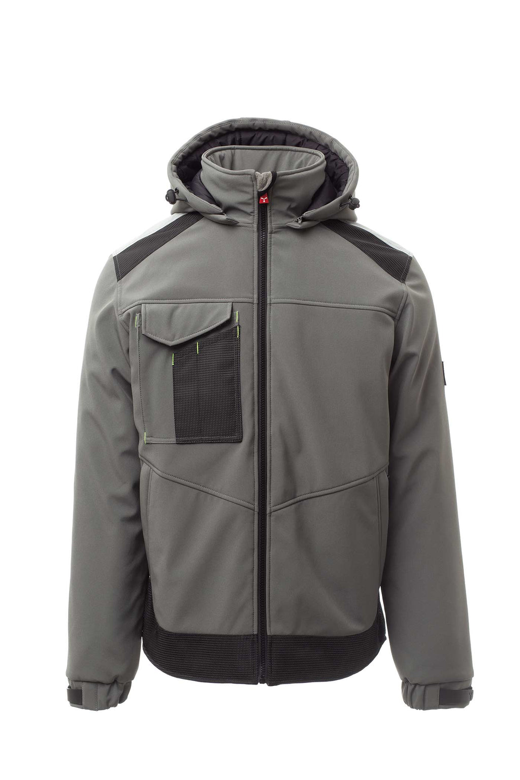 Herren Winterjacke mit Reißverschlusstaschen und Kapuze in Grau