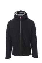 Herren Softshell Winterjacke mit fester Kapuze und Reißverschlusstaschen in Schwarz