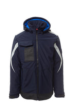 Herren Winterjacke aus Softshell mit vielen Taschen in Dunkelblau
