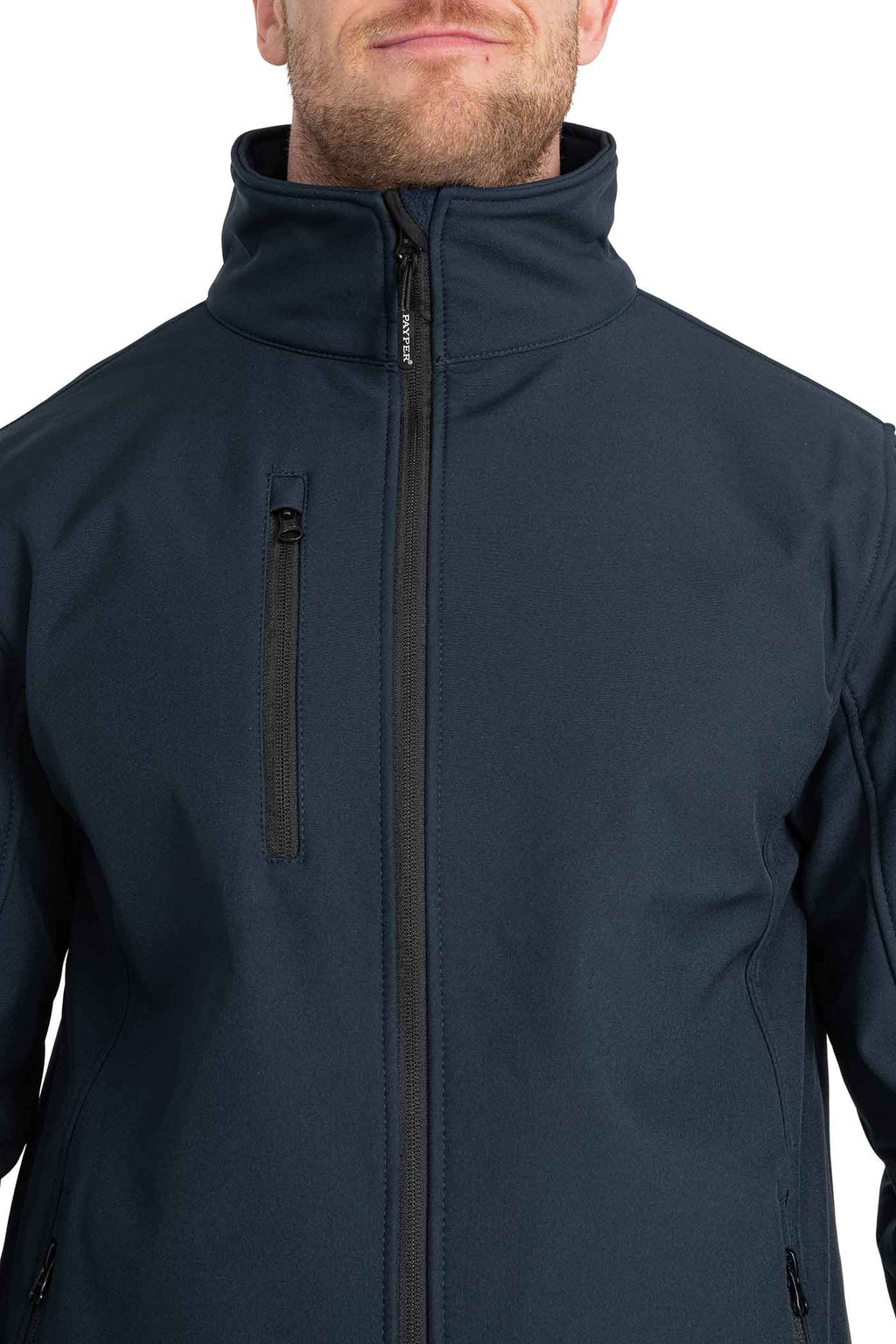 Herren Softshelljacke mit Brusttasche in Dunkelblau