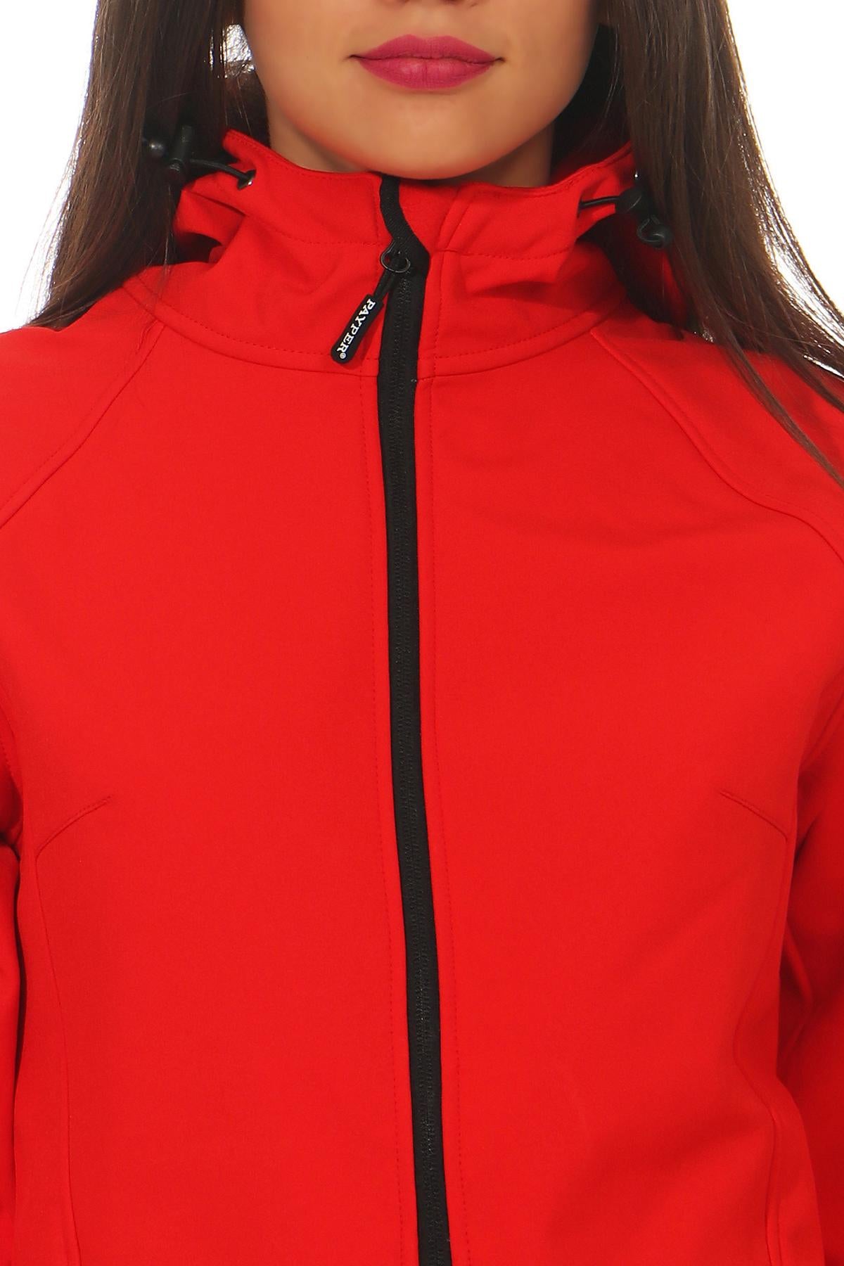 Damen Jacke Wasserdicht mit Reißverschluss in Rot