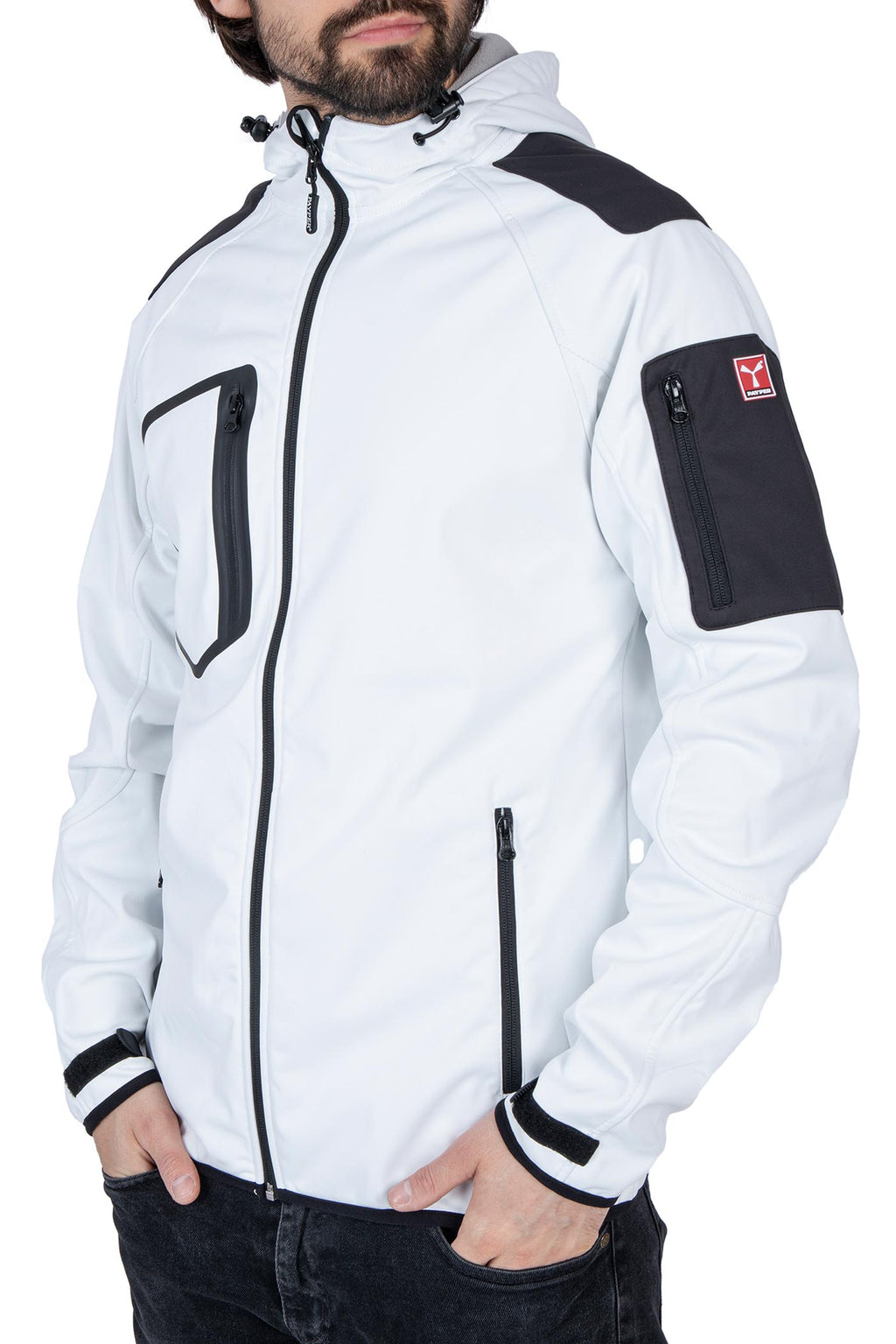 funktionale Jacke aus Softshell für Männer in Weiß
