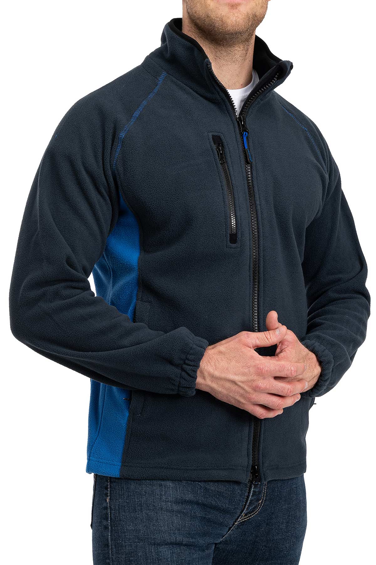 Fleecejacke für Herren in großen Größen in Dunkelblau