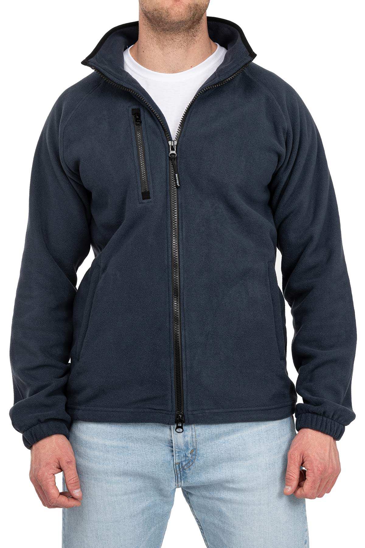 Herren Fleecejacke mit Brusttasche in Dunkelblau