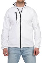 Herren Fleecejacke mit Brusttasche in Weiß