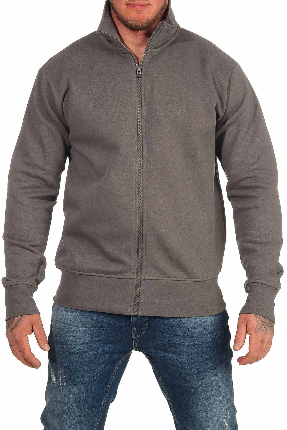 Herren Sweatshirt ohne Taschen in Anthrazit