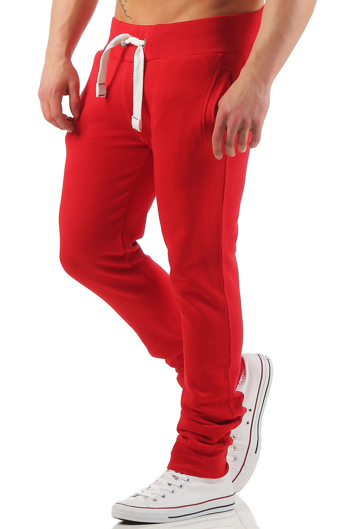 günstige Sweatpants für Männer mit Taschen in Rot