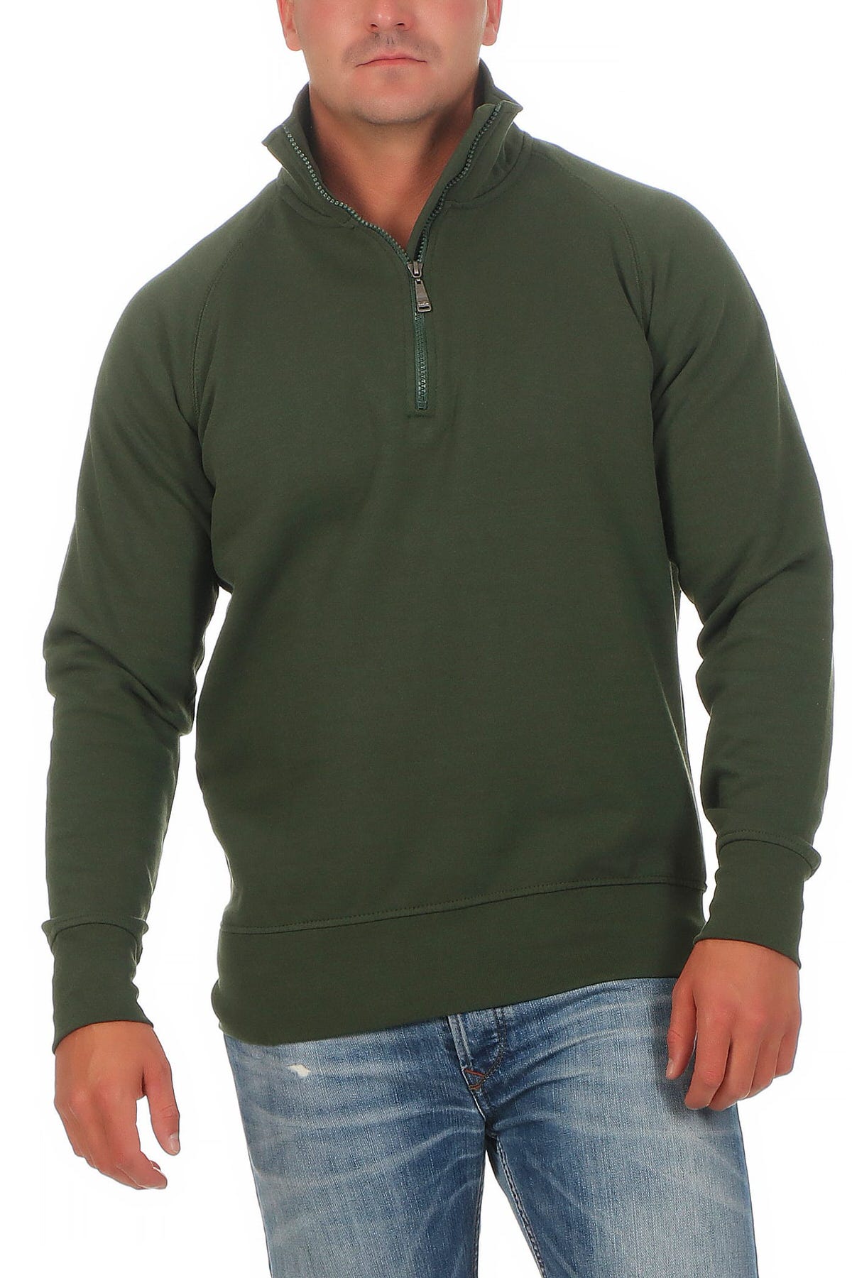 Herren Halfzip Pullover mit Stehkragen in Grün