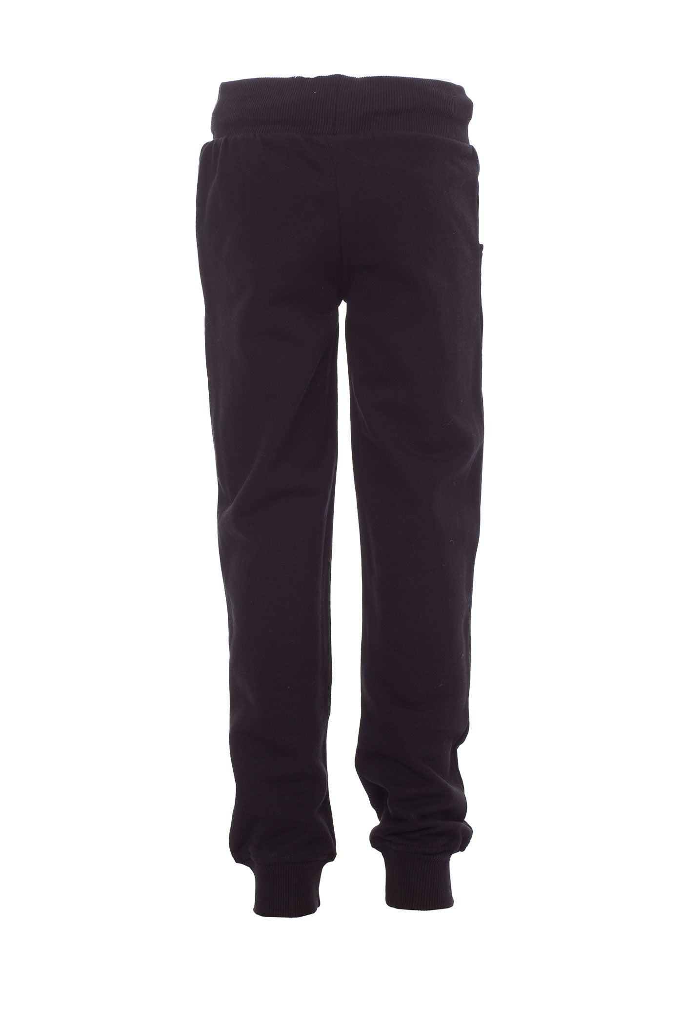 Jungen Jogginghose mit Rippstrick an Taille und Fußgelenk in Schwarz