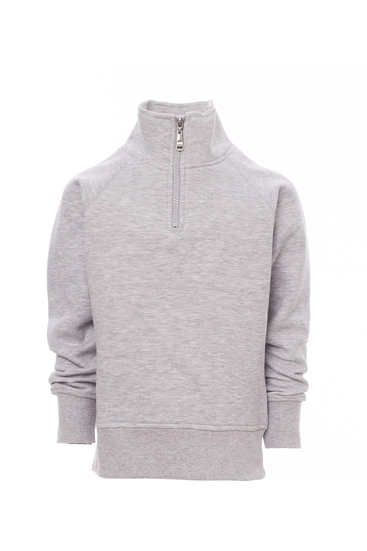 Jungen Pullover mit halbem Reißverschluss und Feinripp in Grau