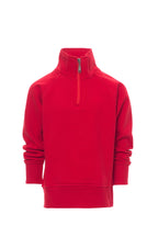 Jungen Pullover mit halbem Reißverschluss und Feinripp in Rot