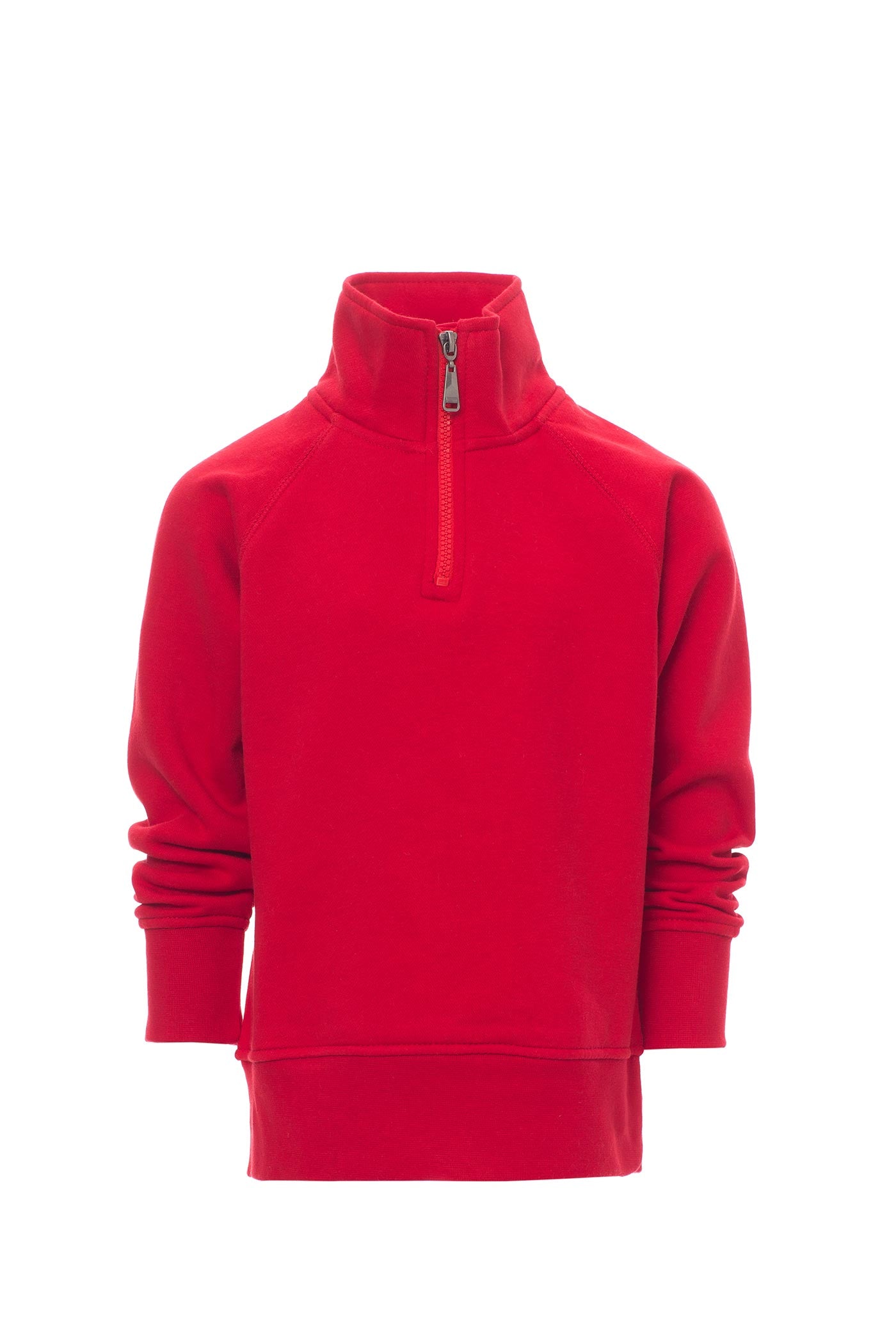 Jungen Pullover mit halbem Reißverschluss und Feinripp in Rot