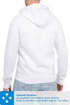 Sweatjacke Herren mit Kapuze in Weiß