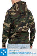 Sweatjacke fuer Maenner in Gruen Camo