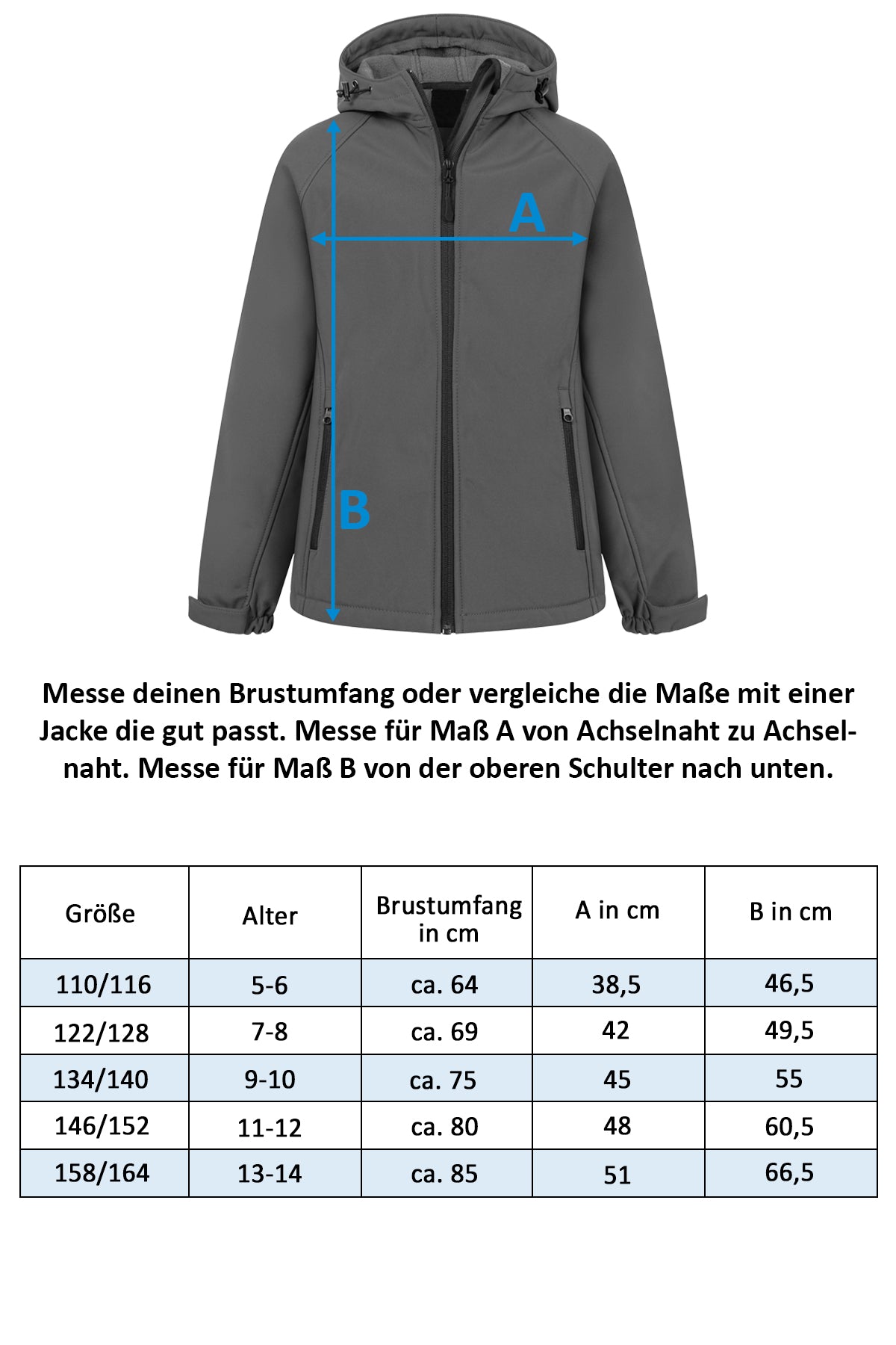 Jungen Softshelljacke mit Kapuze, wasserdichte Alltagsjacke Gale Kids