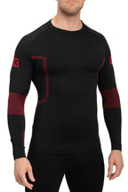 Herren Kompressionsshirt dünn in Schwarz