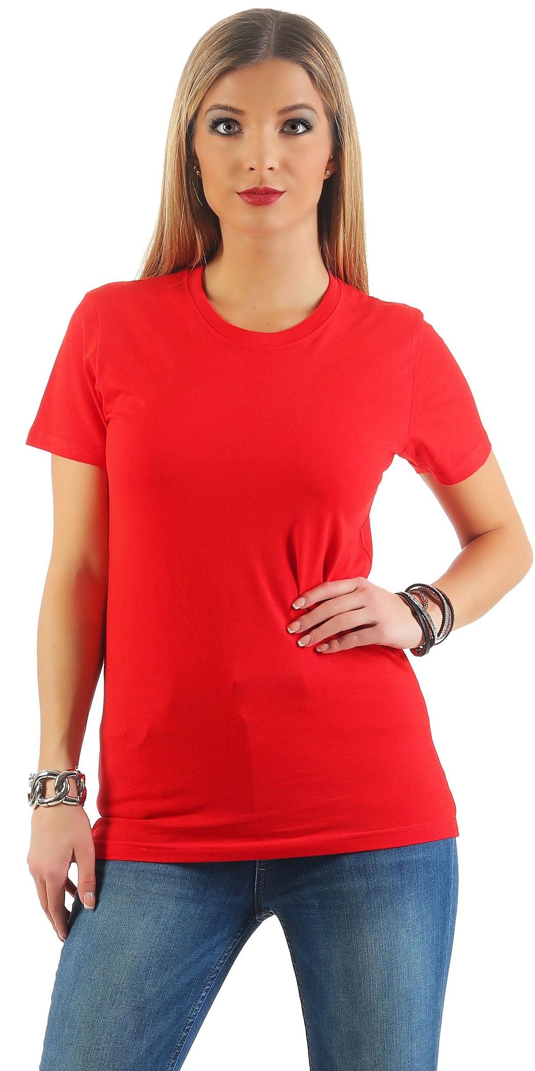 Damen Basic T-Shirt Sunset