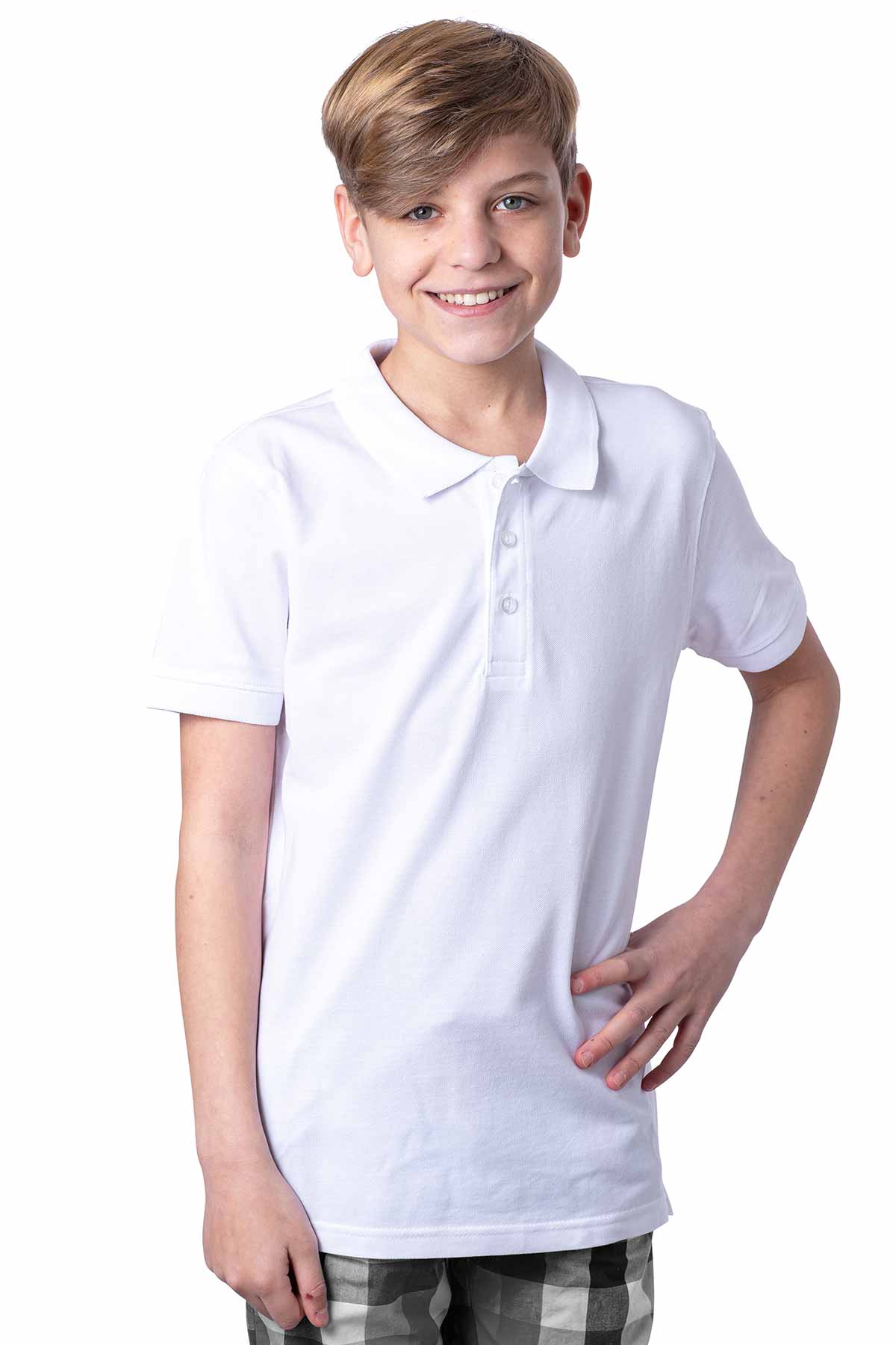 Mädchen Poloshirt Weiß