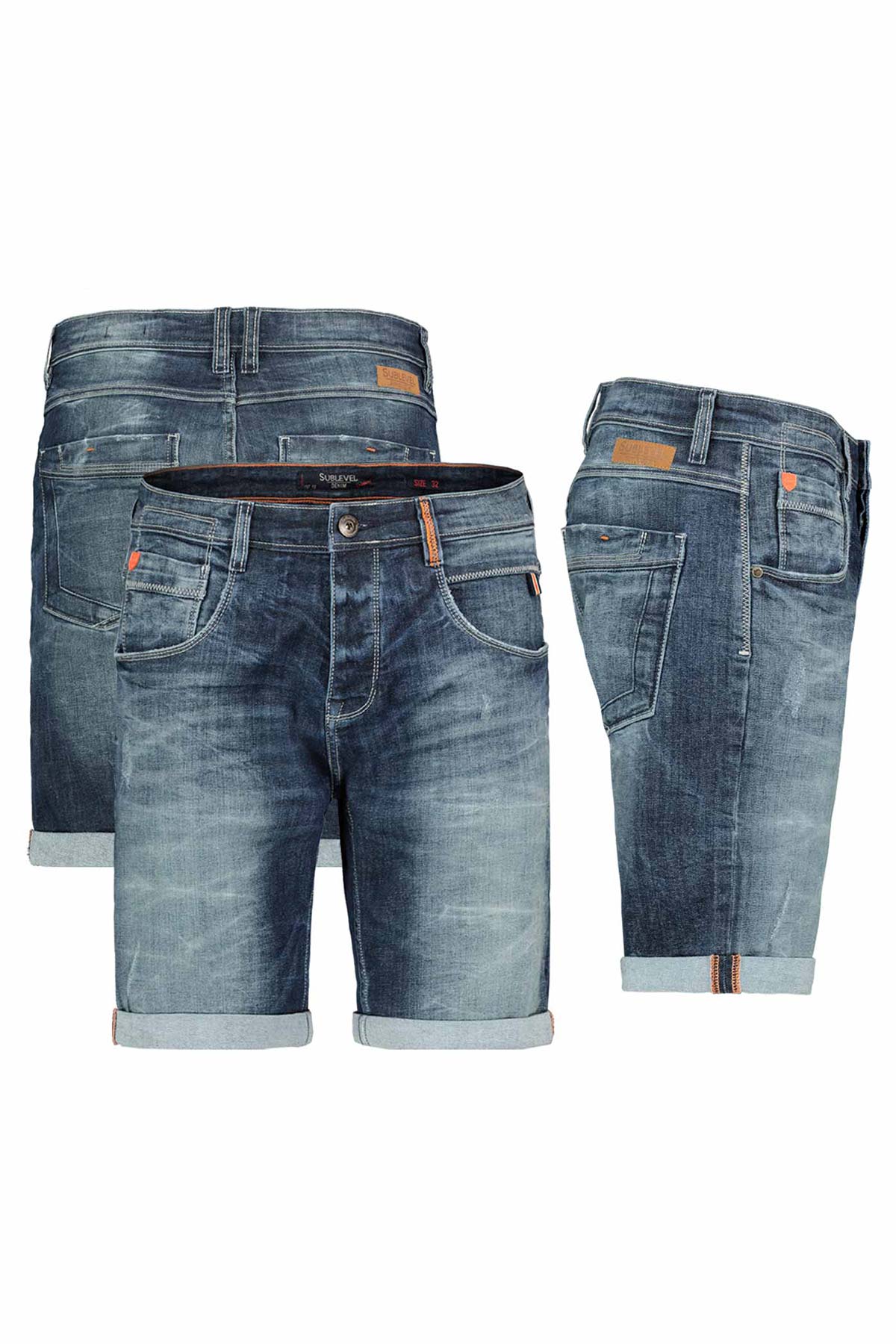 Herren kurze Jeans Hose Bermuda, Haka