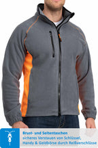 Herren Fleecejacke für Handwerker und Freizeit Alltag in Anthrazit