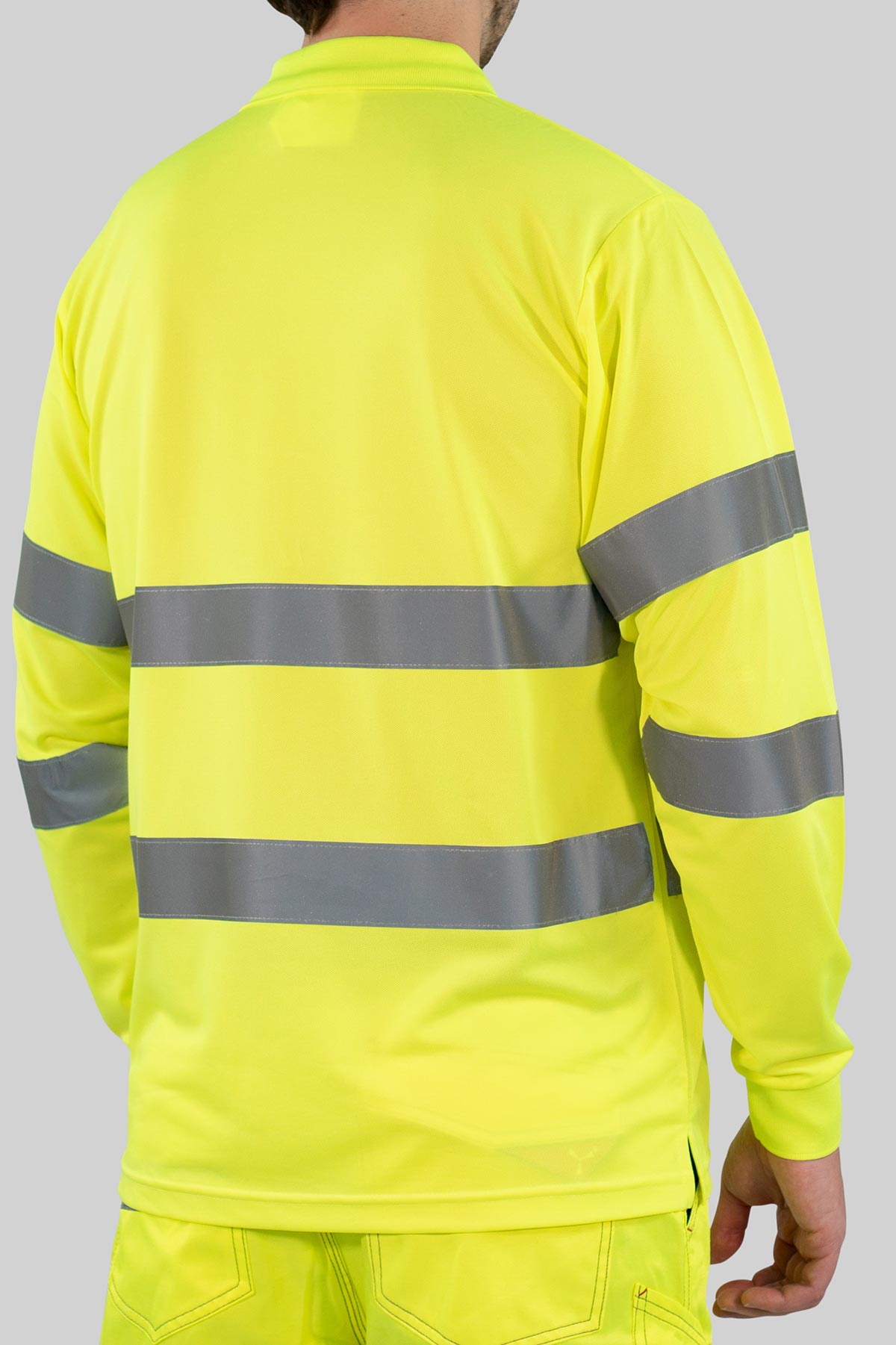 Herren langarm Warnschutz Poloshirt (EN ISO 20471) Polaris L/S