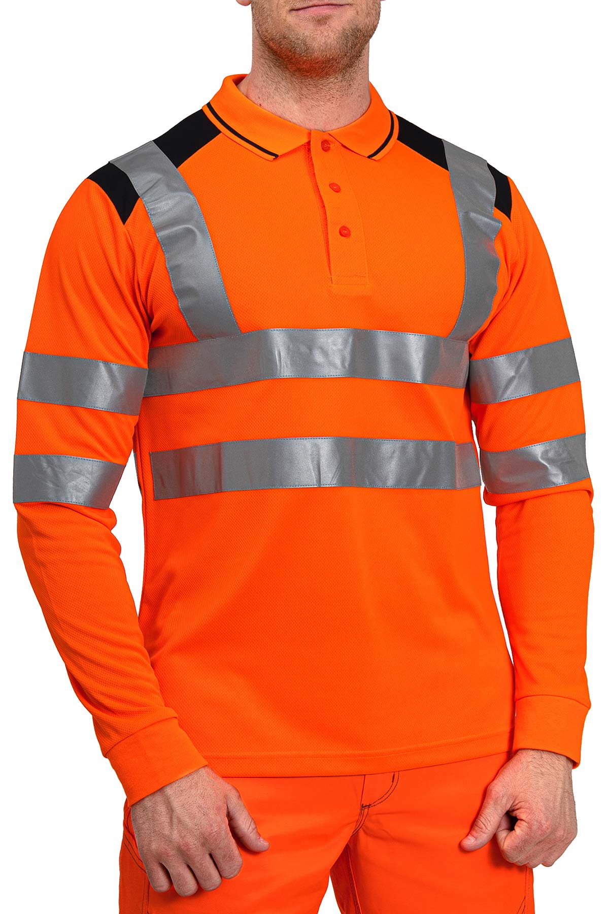 Herren Warnschutz Polo-Shirt in Großen Größen