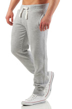 günstige Sweatpants für Männer mit Taschen in Grau meliert