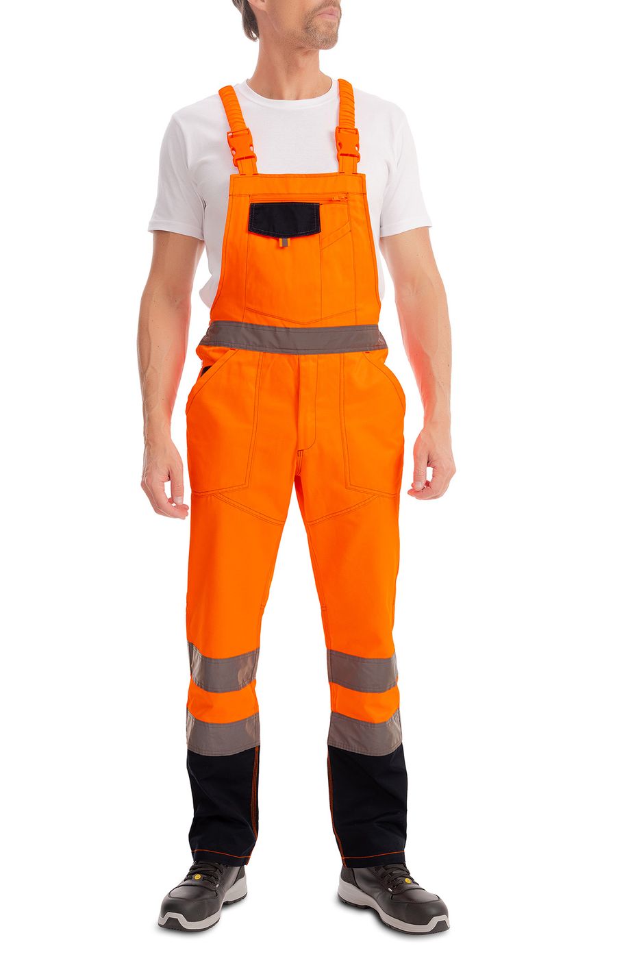 Herren Warnschutz Latzhose orange