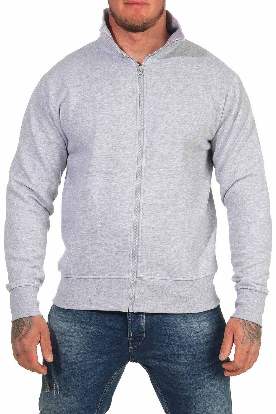 Herren Sweatshirt ohne Taschen in Grau