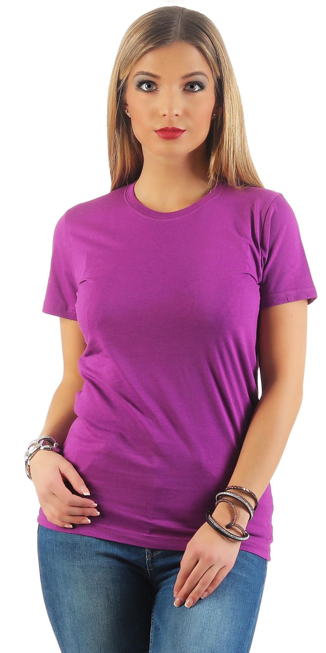 Damen Basic T-Shirt Sunset