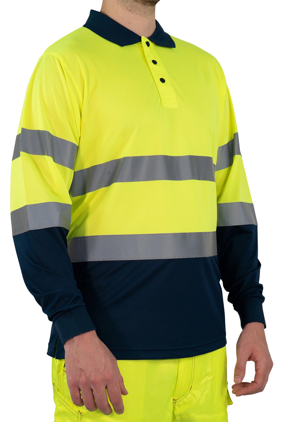 Herren langarm Warnschutz Poloshirt (EN ISO 20471) Polaris L/S