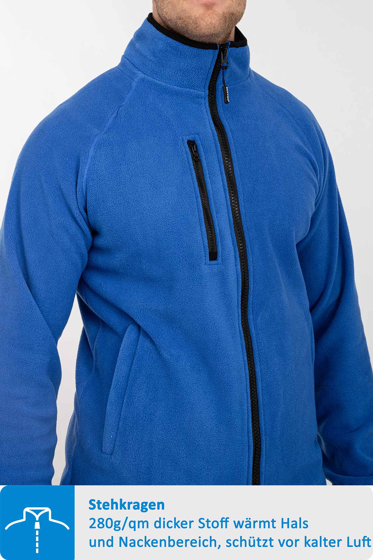 Herren Jacke aus Fleece für Outdoor-Arbeiten in Blau